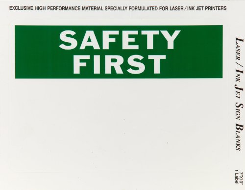 Brady 13027 7 Height, 10 Width, B-744 Laser Printable Polyester, Black And Orange On White Color Sign And Label Blanks (Pack Of 25)