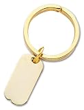 14k Dog Tag Disc Key Ring