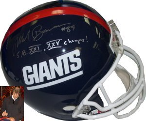 Mark Bavaro Signed New York Giants Replica Mini Helmet #89 SB XXI XXV Champs