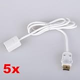 Neewer 5x 95CM USB Male to Female Extension Cable White for Nintendo Wii Re ....