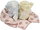 Crib Clouds cc2134 Chunky Chenille Polka Dot Baby Blanket, Cotton Candy/Petal