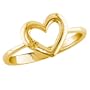 14k Yellow Gold Citrine Heart Ring, Size 7