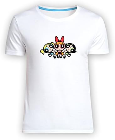 HuaTu The Powerpuff Girls Unisex Kid Cotton Tees Shirts White Medium