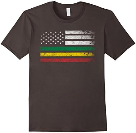 Men's Africa Flag Shirt -African American Flag Rasta Reggae TShirt XL Asphalt
