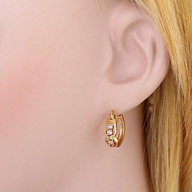 Pantapbuy @Gold plated bronze zircon Earrings ER0247