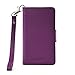 Navor Flip Wallet Book Case [Removable Wrist Strap] [Kickstand] for iPhone 5 / 5S / SE - Purple (IP5OPP)