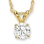 14k Yellow Gold Round Diamond Solitaire Pendant (1/2 ct, H-I Color, SI2-I1 Clarity)