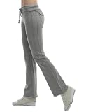 Doublju Womens Sweatpants with Waistband and String in 100% Fine Cotton