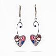 Purple & Pink Heart Earrings #1015 Purple & Pink Heart Earrings #1015