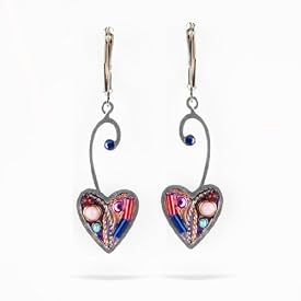 Purple & Pink Heart Earrings #1015