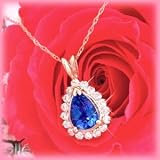 14K Pear-Shaped Tanzanite & Diamond Pendant