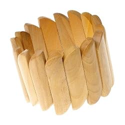 Fence Design Wood Stretch Bangle Bracelet