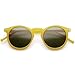 zeroUV - Vintage Retro Horn Rimmed Round Circle Sunglasses with P3 Keyhole Bridge (Yellow/Green)