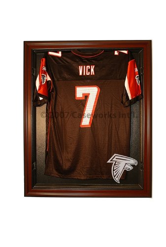 Atlanta Falcons Football Jersey Display Case with Removable Face and Black Finish Frame