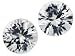 MIN 1.00CTW 5MM ROUND DIAMOND CUT WHITE ZIRCON MATCHED PAIR FROM TANZANIA