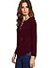 SheIn Women's Sexy Lace Up Long Sleeve Curved Hem T-Shirt Top Small Burgundy
