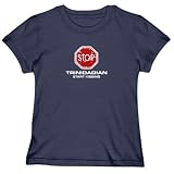 T-SHIRT WOMAN NAVY BLUE  STOP TRINIDADIAN START KISSING  TRINIDAD AND TOBAGO