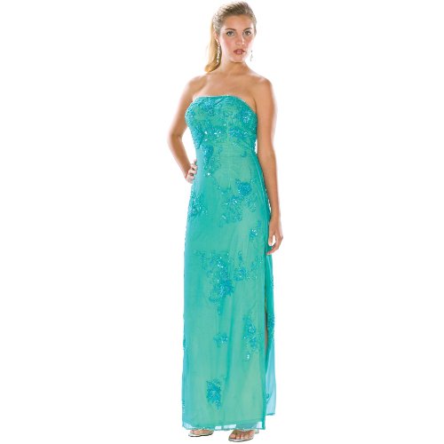 Formal Evening Gown. Strapless Silk Dress for Prom - Party - Wedding by Sean Collection (8771)