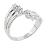 Round Cut Double 3 Stone Wrap Promise Right Hand Ring