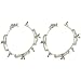 Sterling Silver Anklet Pair Indian Foot Jewelry 10.25 inches