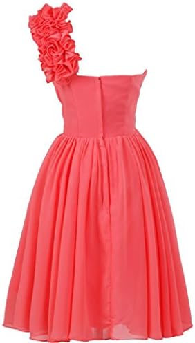 JAEDEN Women's One Shoulder Short Bridesmaid Dresses Mini Evening Prom Dress Pink US8