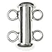 1 set .925 Sterling Silver Full Slide 2 Strand Lock Clasp 14mm/Findings/Bright