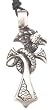 Dragon & Scales Sword Cross Pewter Pendant Necklace