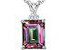 

2.84 cts Mystic Rainbow Topaz and Genuine diamonds pendant - 14kt White or Yellow Gold