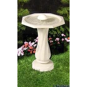 API 390 Water Rippling Bird Bath with Pedestal and Water Wiggler from Birdbaths