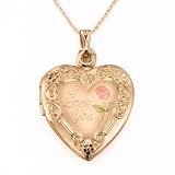 14k Gold I Love You Locket w/ Rope Chain, 18