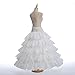 Topwedding 4 Hoops Ruffled Nylon Floor Length Half Slip Bridal Petticoat