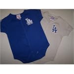 Los Angeles Dodgers Baby Twin Home and Away Creepers by Majestic - 3 to 6 Months $16.99