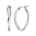 Sterling Silver Medium Polished Square Tube Oval title=