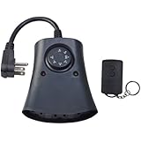 Woods 59746 Outdoor 24-Hour Photoelectric Timer w/ Wireless Remote Control & 3-Outlet, Black