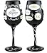 Bottom's Up 15-Ounce Groom with words Handpainted Wine Glass
