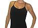 Divine Women's Racer Back Camisole with Built In Bra (Black, small)