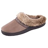 Isotoner Women's Smartzone Gel Comfort Technology Scuff Slippers - 2016 Collection (Smokey Taupe, Medium)