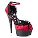 Pleaser Women's Delight-676 D'Orsay Platform Pump,Red Satin/Black,9 M US