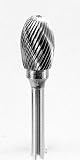 GROBET CARBIDE BUR MADE IN U.S.A. OVAL 1/2X7/8X1/4 6 INCH LONG SHANKS STANDARD CUT
