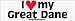 I Love My Great Dane - bumper stickers (Medium)