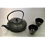 Japanese Cast Iron Tea Pot Tea Set /Dragon Fly Black