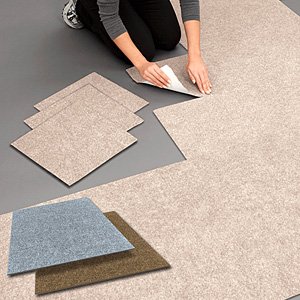 PEEL AND STICK CARPET TILES BEIGE