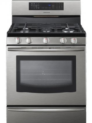 Samsung FX710 30" Freestanding Gas Range with 5 Burners and Safety Lock, Stainless
