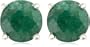 Sterling Silver 6mm Round Emerald Earrings