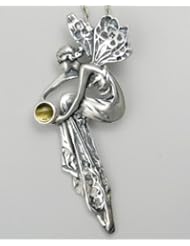 Fairy of Sweet Memories in Sterling Silver, Accented with Genuine Citrine ...Jewelry Made in America