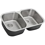 IMAGE OF Stainless Steel Undermount Granite Kitchen Sink - Double Basin DEU400