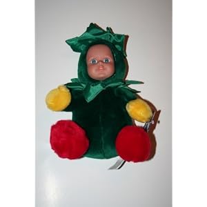 Christmas Baby in Green Plush Doll