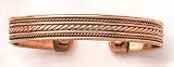 Wide and Narrow Braids - Copper Bracelet With Magnets - From India