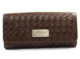 AUTHENTIC MICHAEL MICHAEL KORS NEWBURY LARGE LEATHER CLUTCH (Mocha)