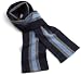 Williamson Mens Cashmere Stripe Narrow Scarf, Navy Multi, One Size Image #1
